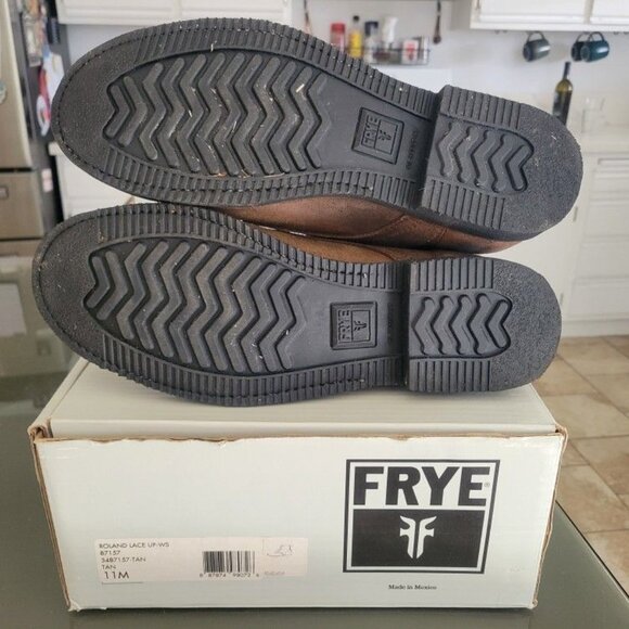 Frye Roland Lace Up Premium Leather Suede Boots Mens Size 11 New, worn around th - Picture 3 of 3